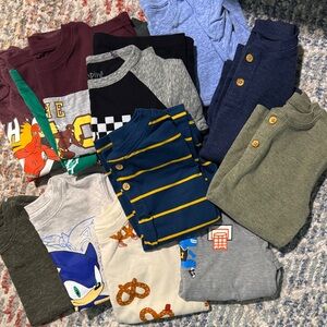 Bundle of 4T Boy Graphic and Striped Long Sleeve Shirts (13)